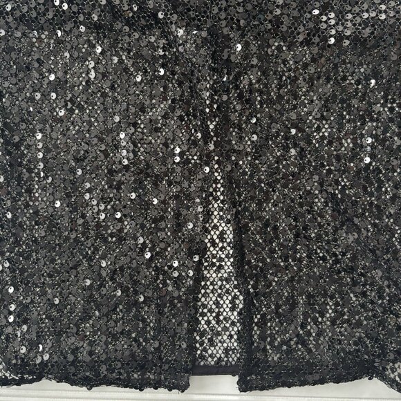 J.Crew Collection Black Sequin Sheer Midi Skirt (Size 8) Cocktail Party Holiday - Picture 8 of 8